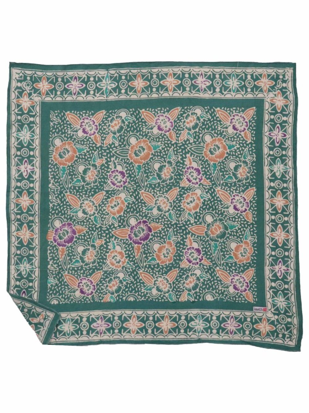 Hand Dyed Batik Bandana, Bali Green, Soft Cotton